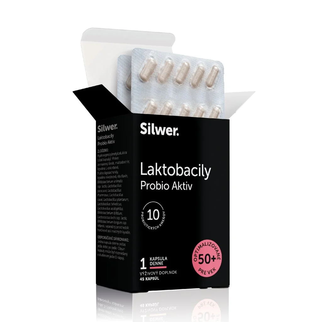 Silwer Laktobacily Probio Aktiv 45 kapsúl. Črevná mikroflóra, imunita.
