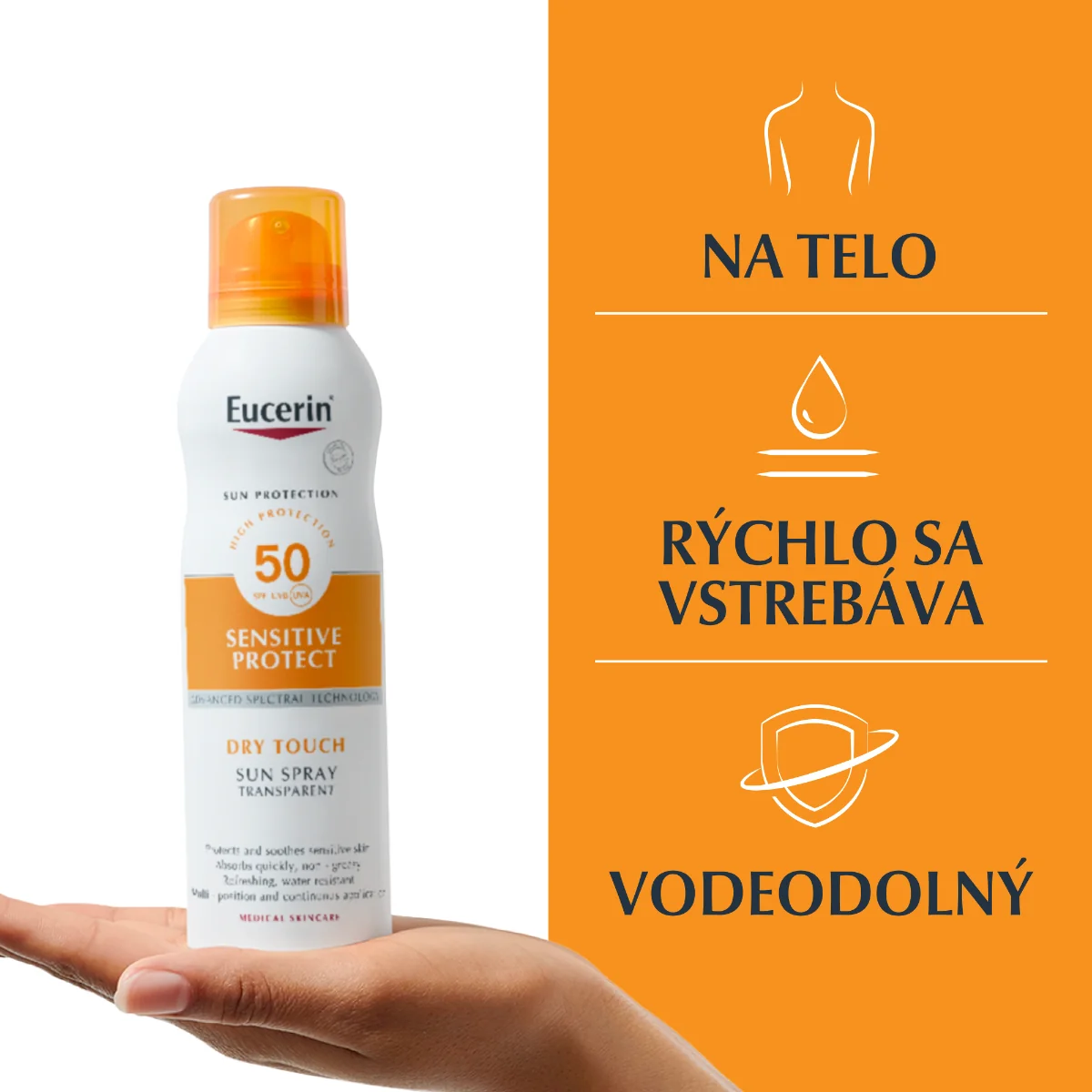 Eucerin SUN Transparentný sprej na opaľovanie Dry Touch OIL CONTROL SPF 50 s vysokou ochranou - AEROSÓL, 200 ml 200 ml