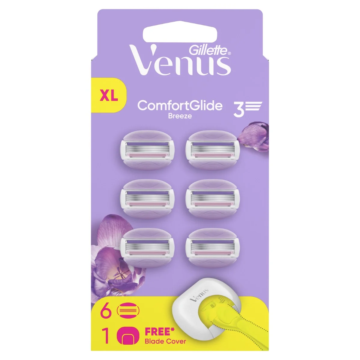 Gillette Venus ComfortGlide Breeze holiace hlavice 6 ks + kryt na žiletku 6 ks
