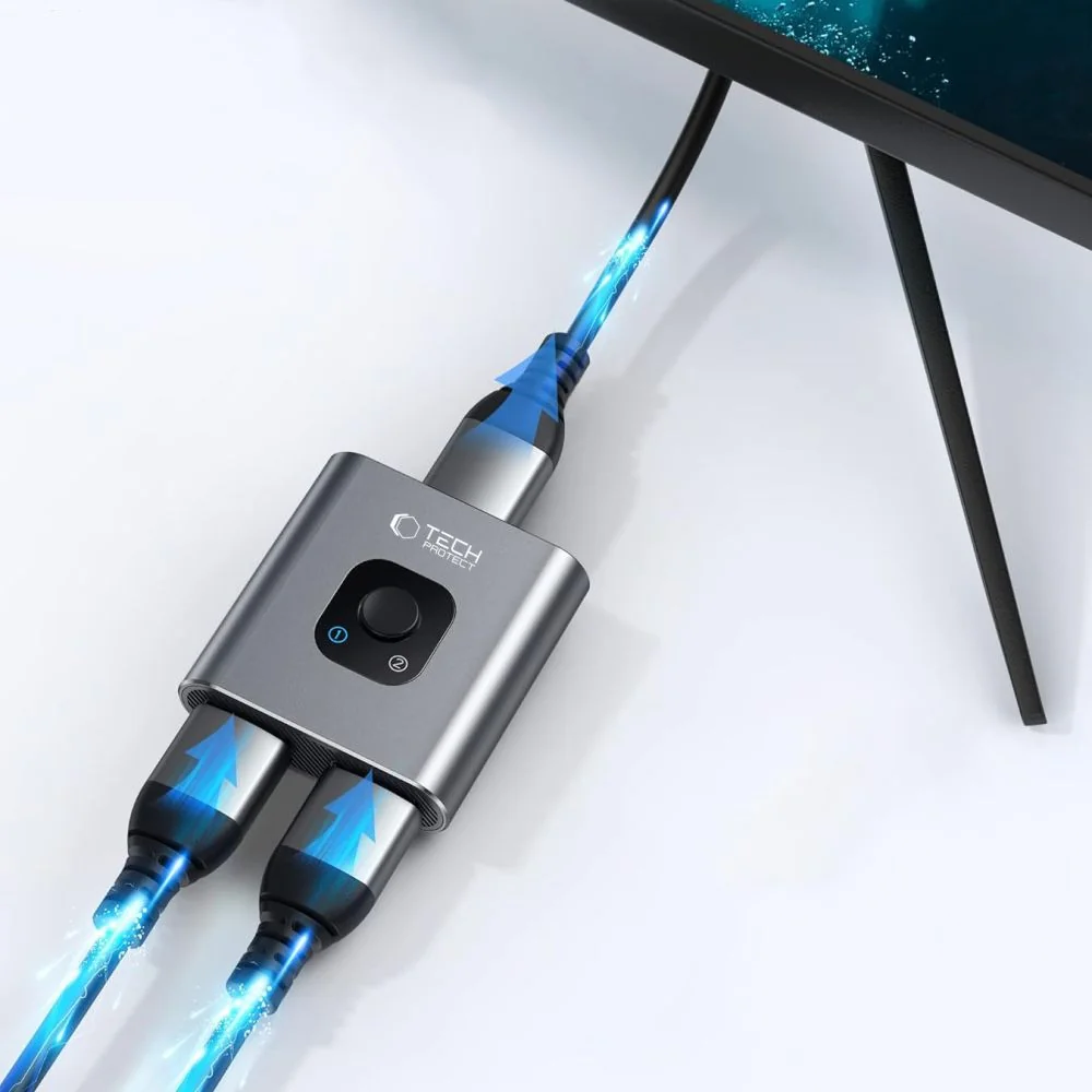 Tech-Protect HB07 HUB adaptér 2x HDMI 4K, šedý