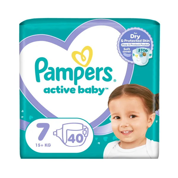 Pampers Active Baby, veľkosť 7 40 ks