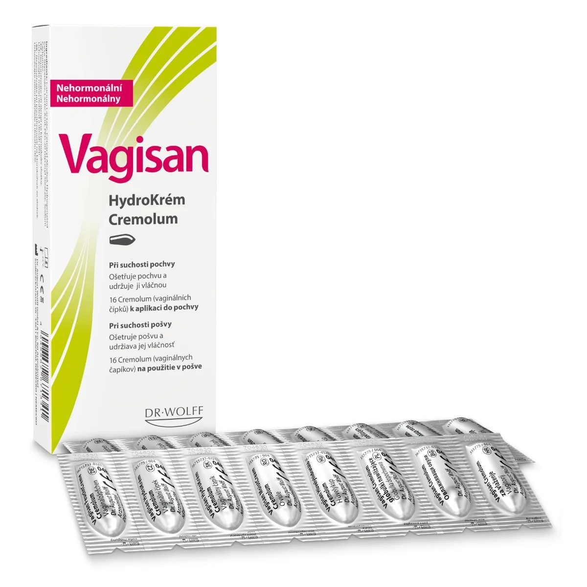 Vagisan HydroKrém Cremolum 1×16 ks, vaginálne čapíky