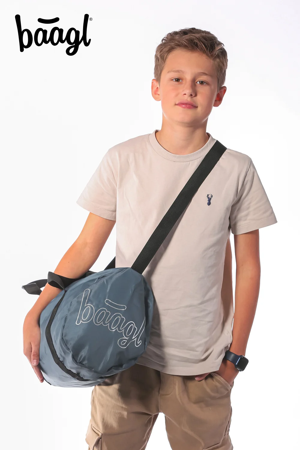 Baagl Hoop skladacia športová taška Dust Blue 22 l 50 l, recyklovaná