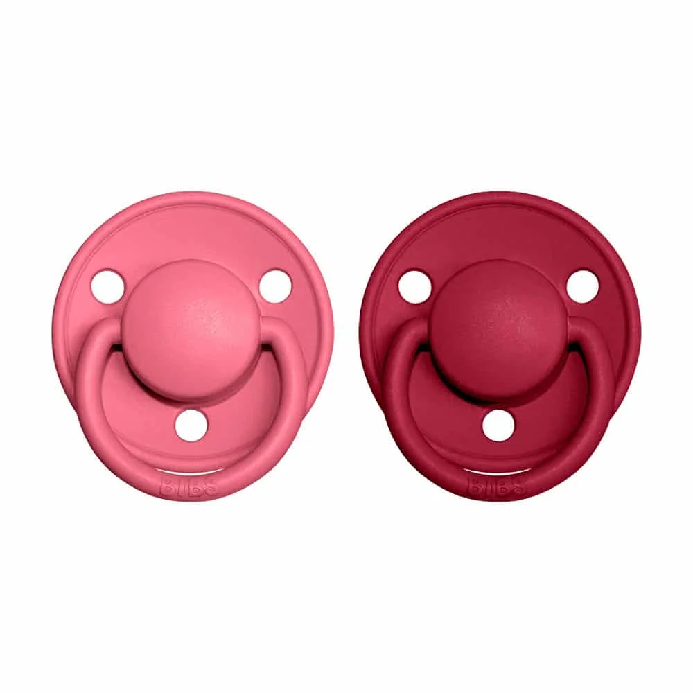 BIBS De Lux cumlíky z prírodného kaučuku 2ks veľkosť 2 - Coral / Ruby