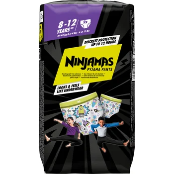 Ninjamas Pyžamové nohavičky Vesmírne lode, 9 Pyžamových Nohavičiek, 8 Rokov, 27kg-43kg 1×9 ks, plienkové nohavičky