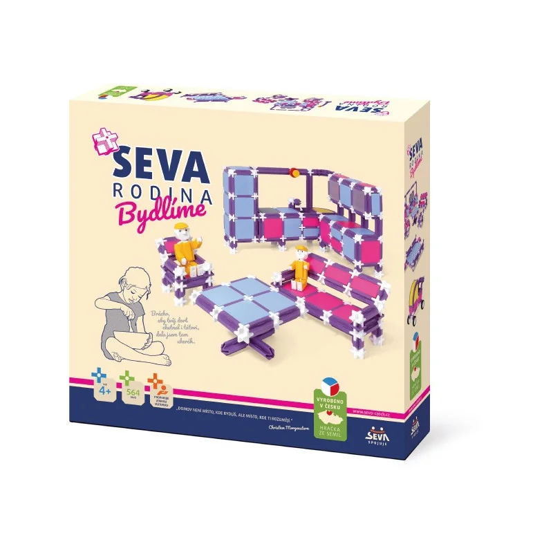 SEVA Stavebnica Seva Rodina Bývame plast 564ks v krabici 35x33x7cm