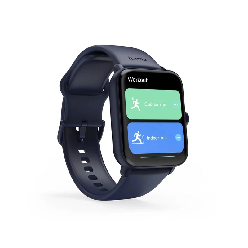Hama 6010, smart hodinky GPS, telefonovanie, vode odolné IP68/3 ATM, Siri/Google Assistant, modré