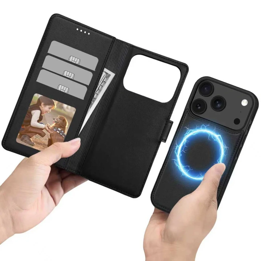 Tech-Protect Wallet MagSafe knižkové puzdro na iPhone 17 Pro Max, čierne ne