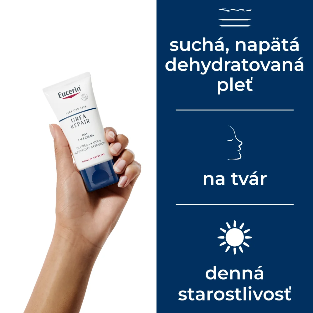 Eucerin UreaRepair Denný krém na tvár 1×50 ml, denný krém