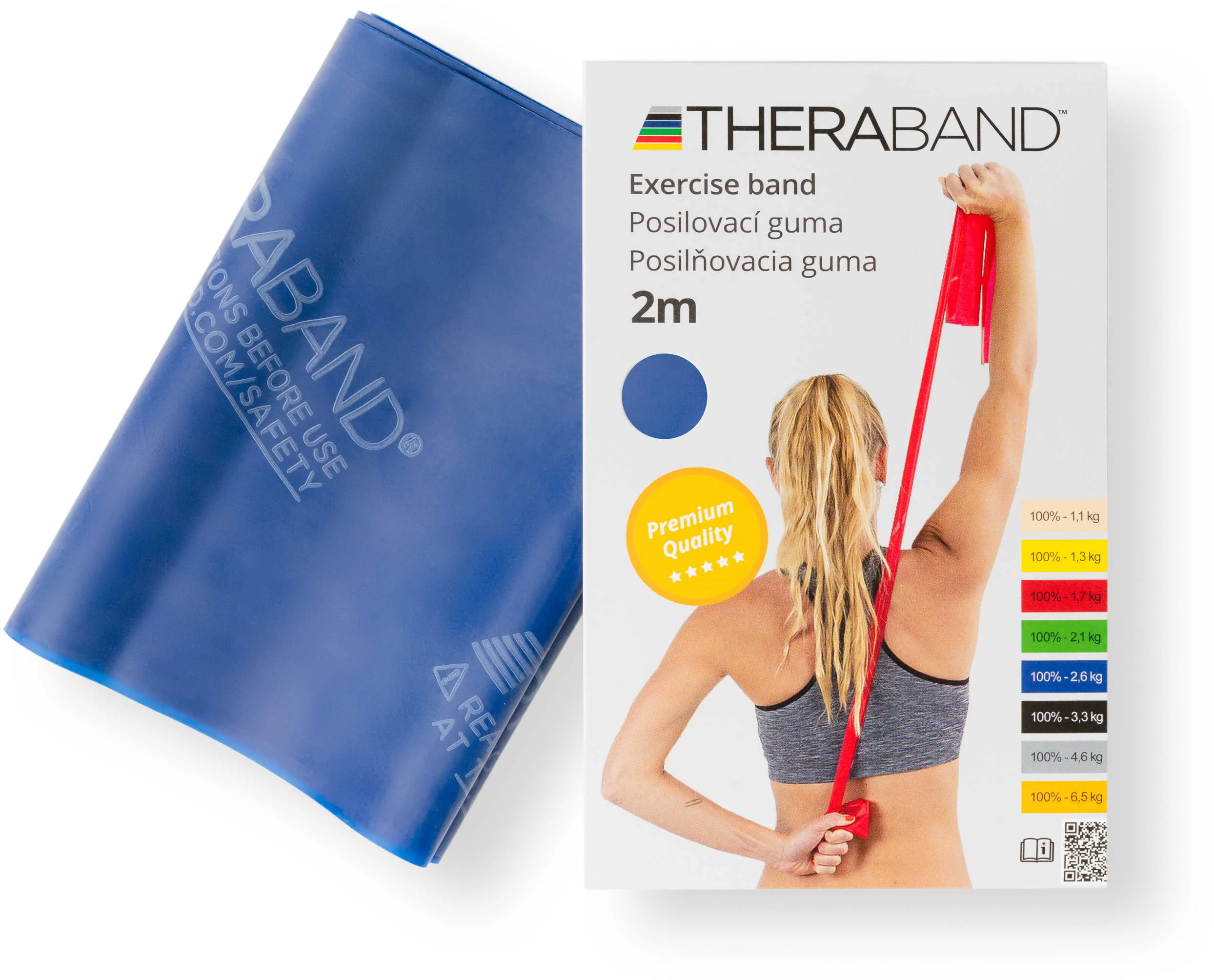 Thera-Band posilňovacia guma 2 m, modrá, extra silná 1 ks