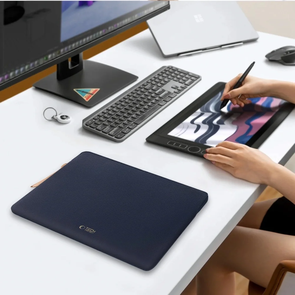 Tech-Protect Fleece obal na notebook 15-16'', tmavomodrý