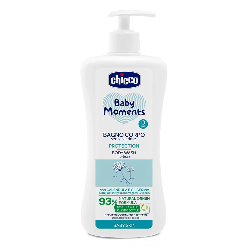 CHICCO Šampón na telo s dávkovačom Baby Moments Protection 93% prírodných zložiek 750 ml 1×750 ml, šampón na telo