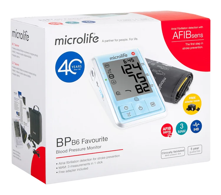 MICROLIFE TLAKOMER DIGITÁLNY BP B6 FAVOURITE 1×1 ks, tlakomer