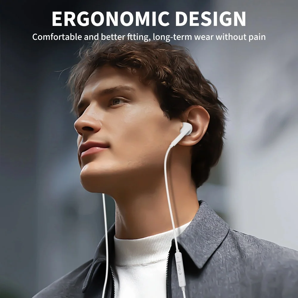 Tech-Protect Ultraboost slúchadlá do uší USB-C, biele