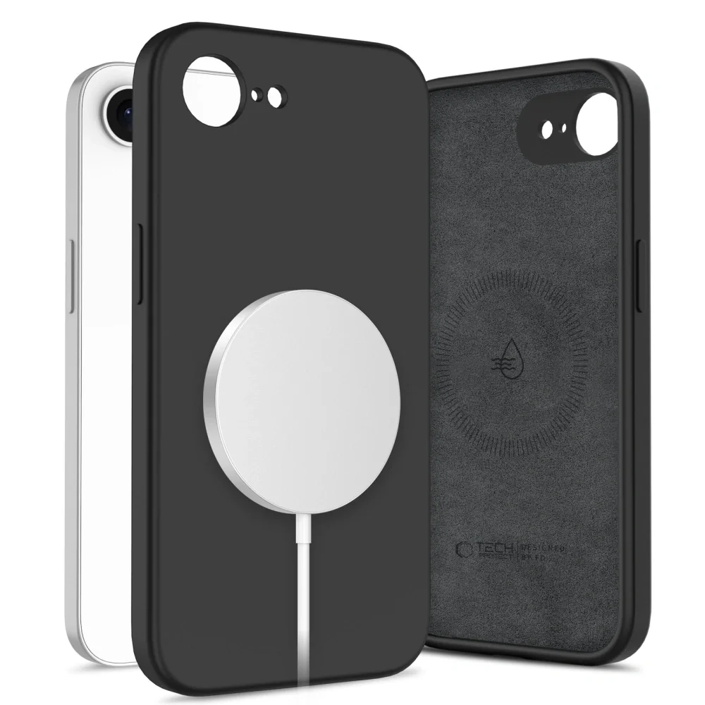 Tech-Protect Liquid Silicone MagSafe kryt na iPhone 16e, čierny