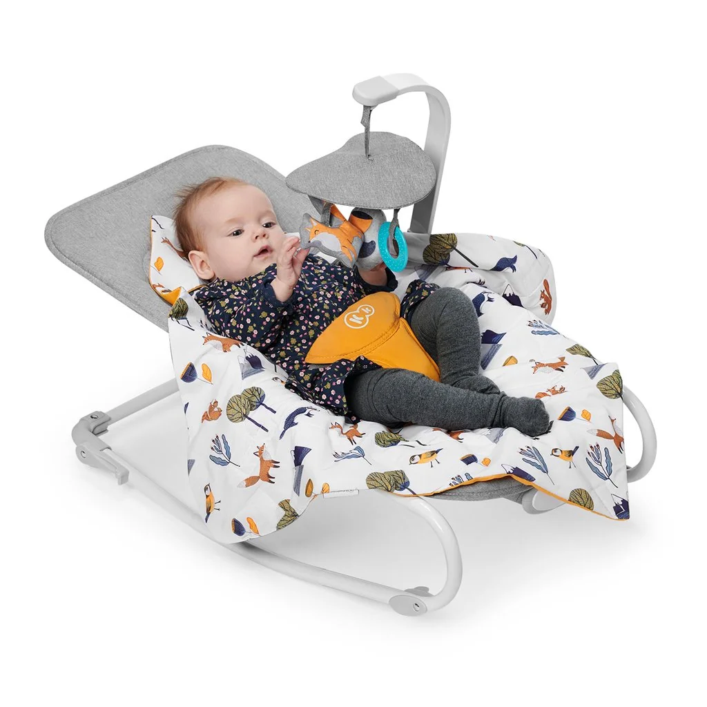 Kinderkraft FELIO 2 vibrujúce húpatko s melódiami Forest Yellow 0m+, do 9 kg 