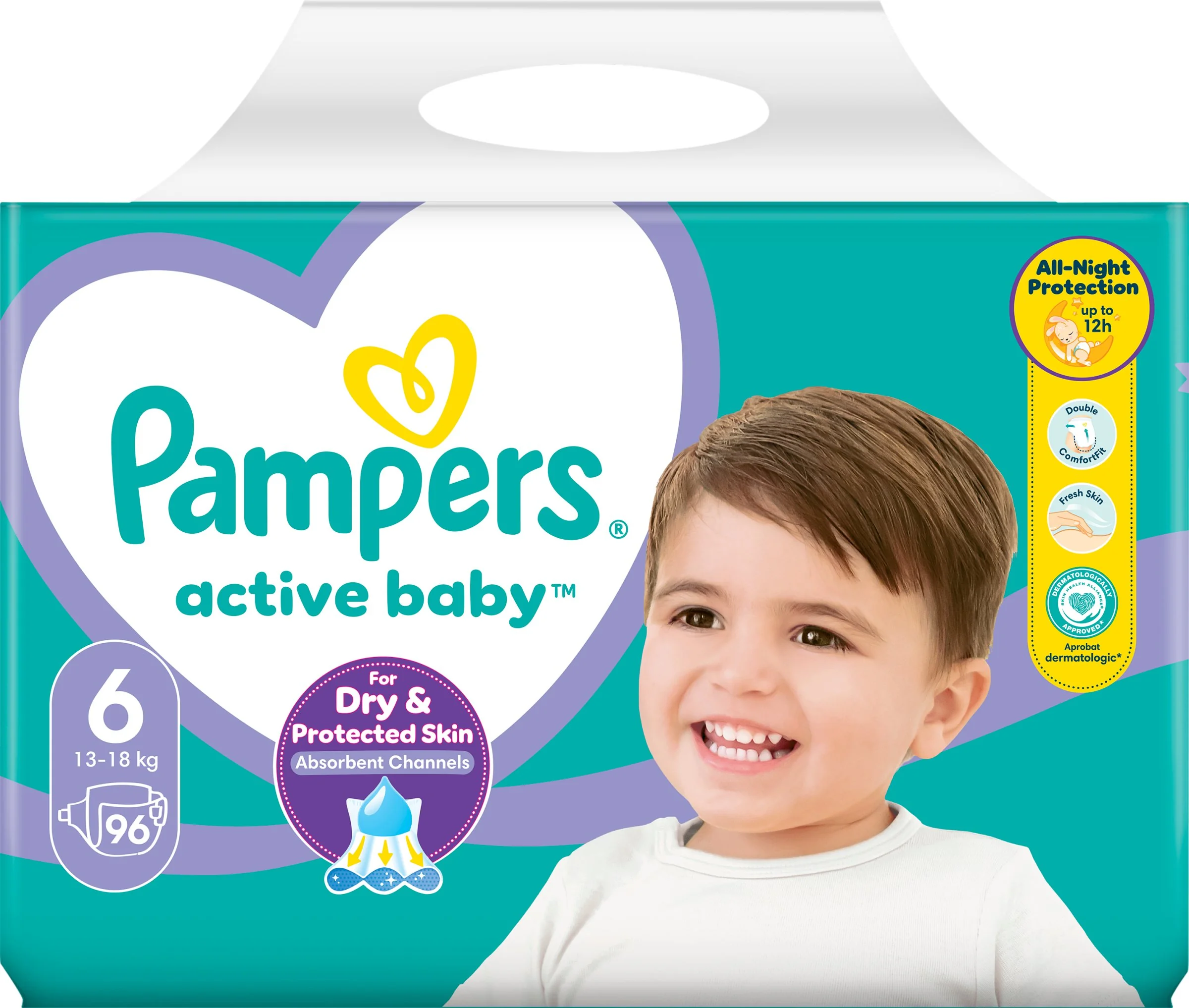 Pampers Active Baby Veľ. 6,96 ks,13kg - 18kg 1×96 ks, plienky