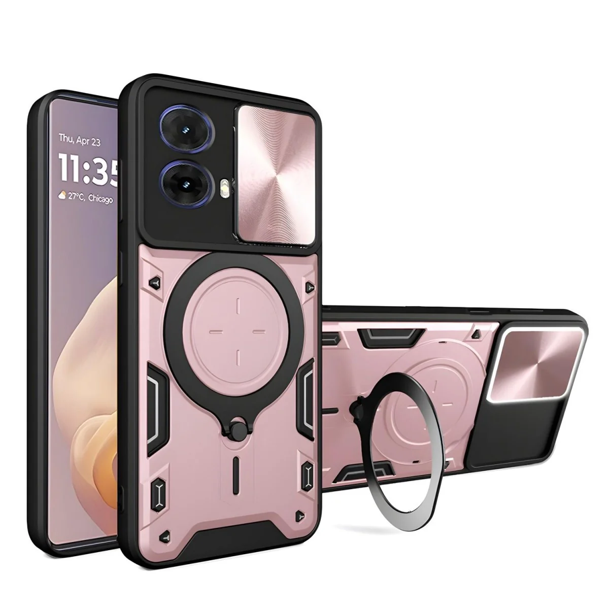 Ochranný obal pre Motorola Moto G85 s otočným krúžkom, magnetickou podporou