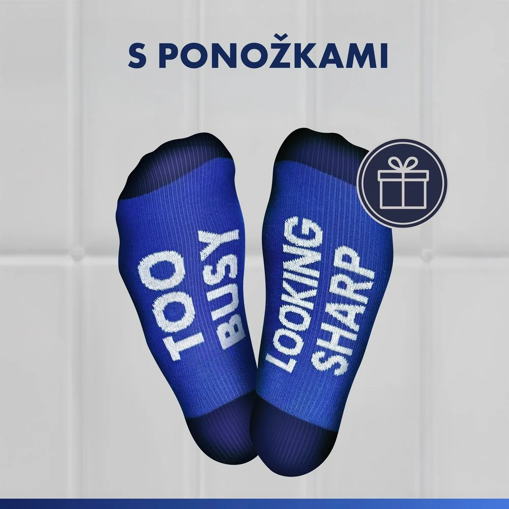 Gillette darčeková sada ProGlide: pánsky holiaci strojček s 5 čepeľami, 2 náhradné hlavice, gél na holenie, ponožky 1 set