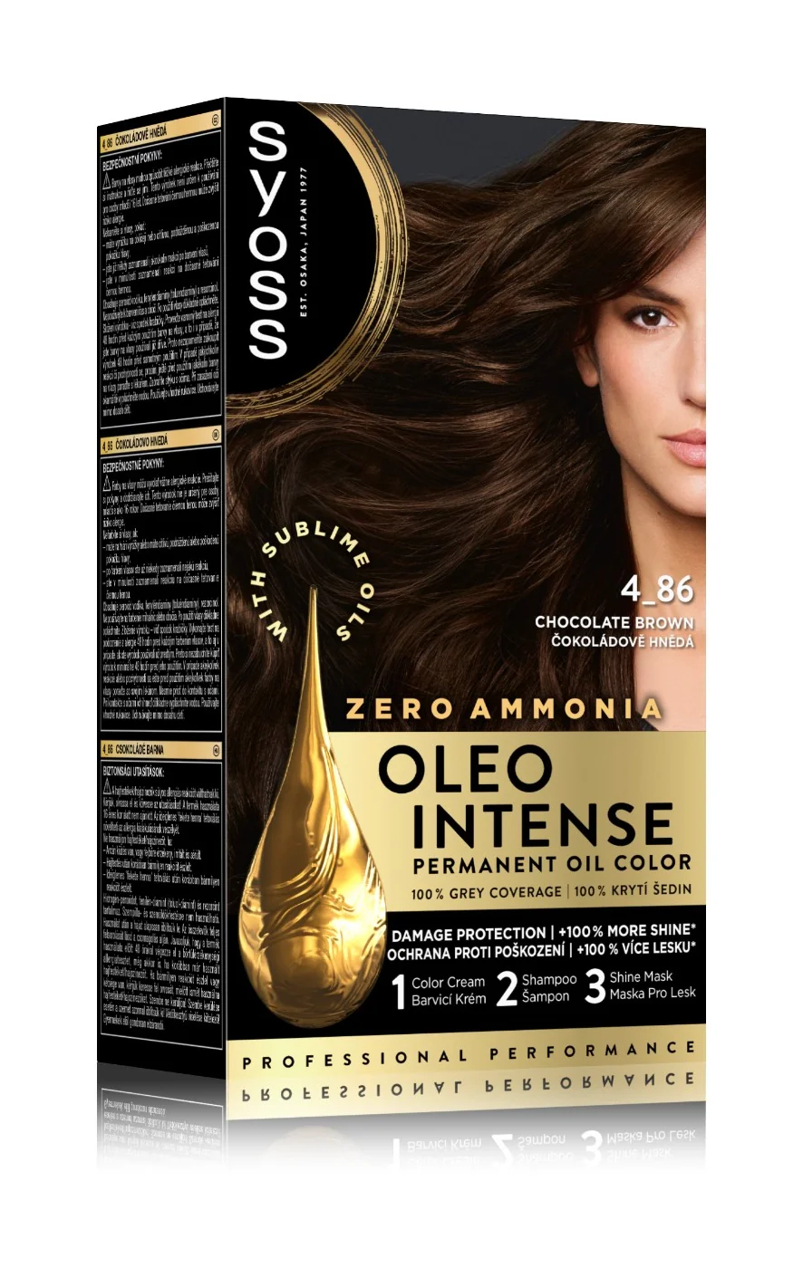 Syoss Oleo Intense farba na vlasy Čokoládovo hnedý 4-86 1×1 ks, farba na vlasy