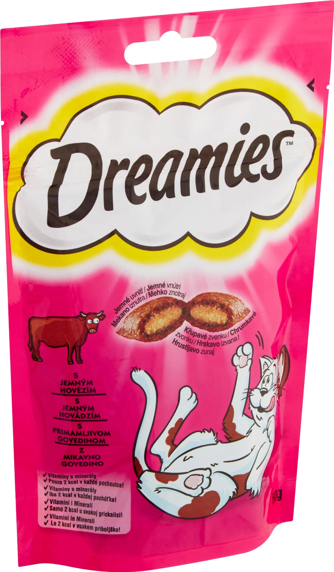 Dreamies Vankúšiky Hovädzie 1×60g, maškrta pre mačky
