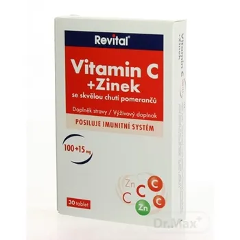 Revital Vitamín C+Zinok 1×30 tbl, s príchuťou pomarančov