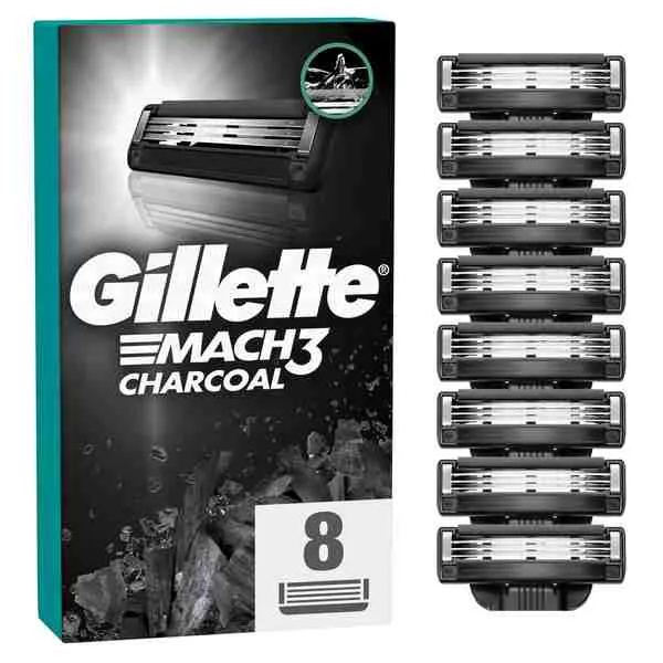 Gillette Mach3 Charcoal 8 NH 1×8 ks, náhradné hlavice