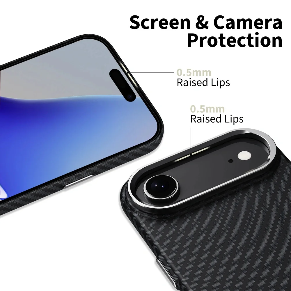 Tech-Protect Ion Carbon MagSafe kryt na iPhone 17 Air, čierny/strieborný ný