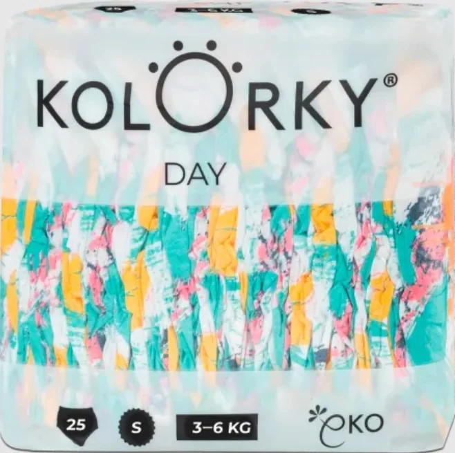 KOLORKY DAY - štetec - S (3-6 kg) 1×25 ks, jednorázové ekoplienky