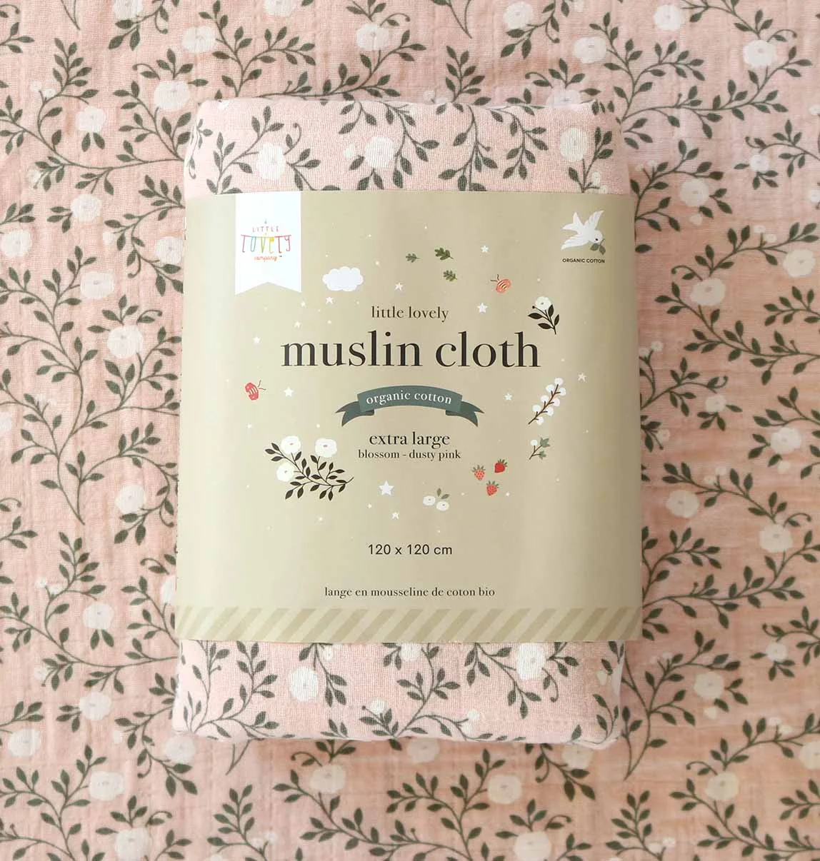 A Little Lovely Company - Mušelínová osuška XL, blossom - dusty pink 