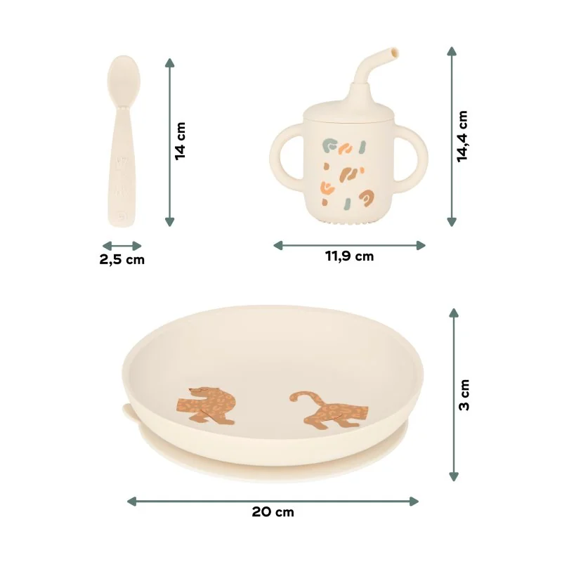 Babymoov silikónová jedálenská sada Grown-Up MEAL SET Little Roar