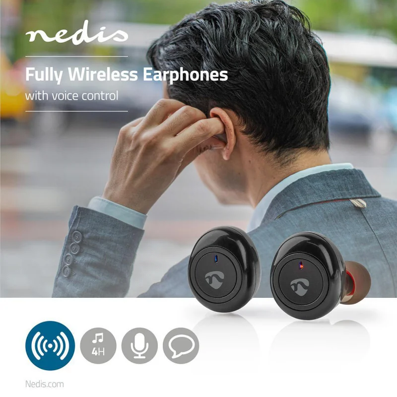 Slúchadlá BLUETOOTH do uši NEDIS HPBT1050BK TWS