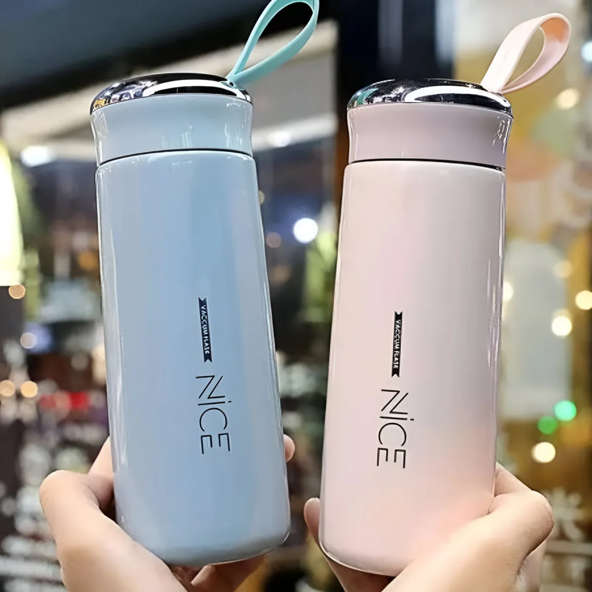 Livefy sklenená fľaša Bottly 400ml, modrá 