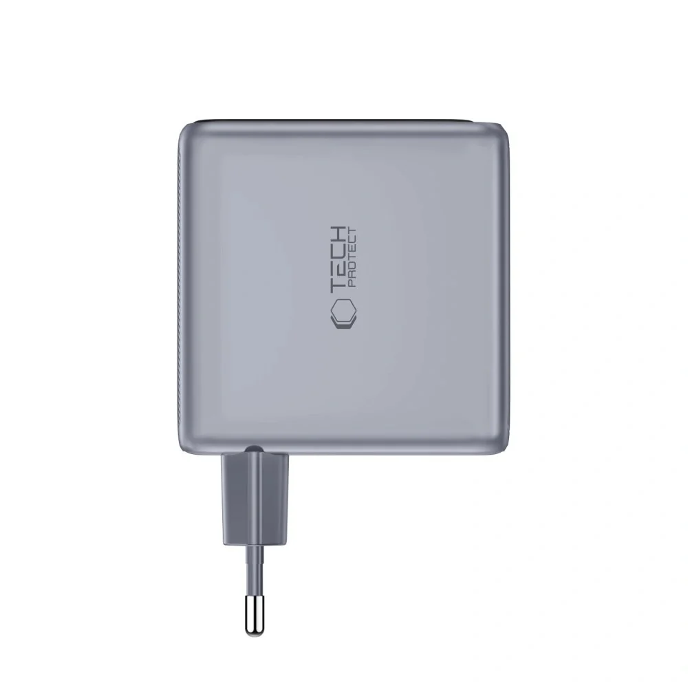 Tech-Protect Power Vision GaN sieťová nabíjačka USB / 3x USB-C QC PD 140W , šedá