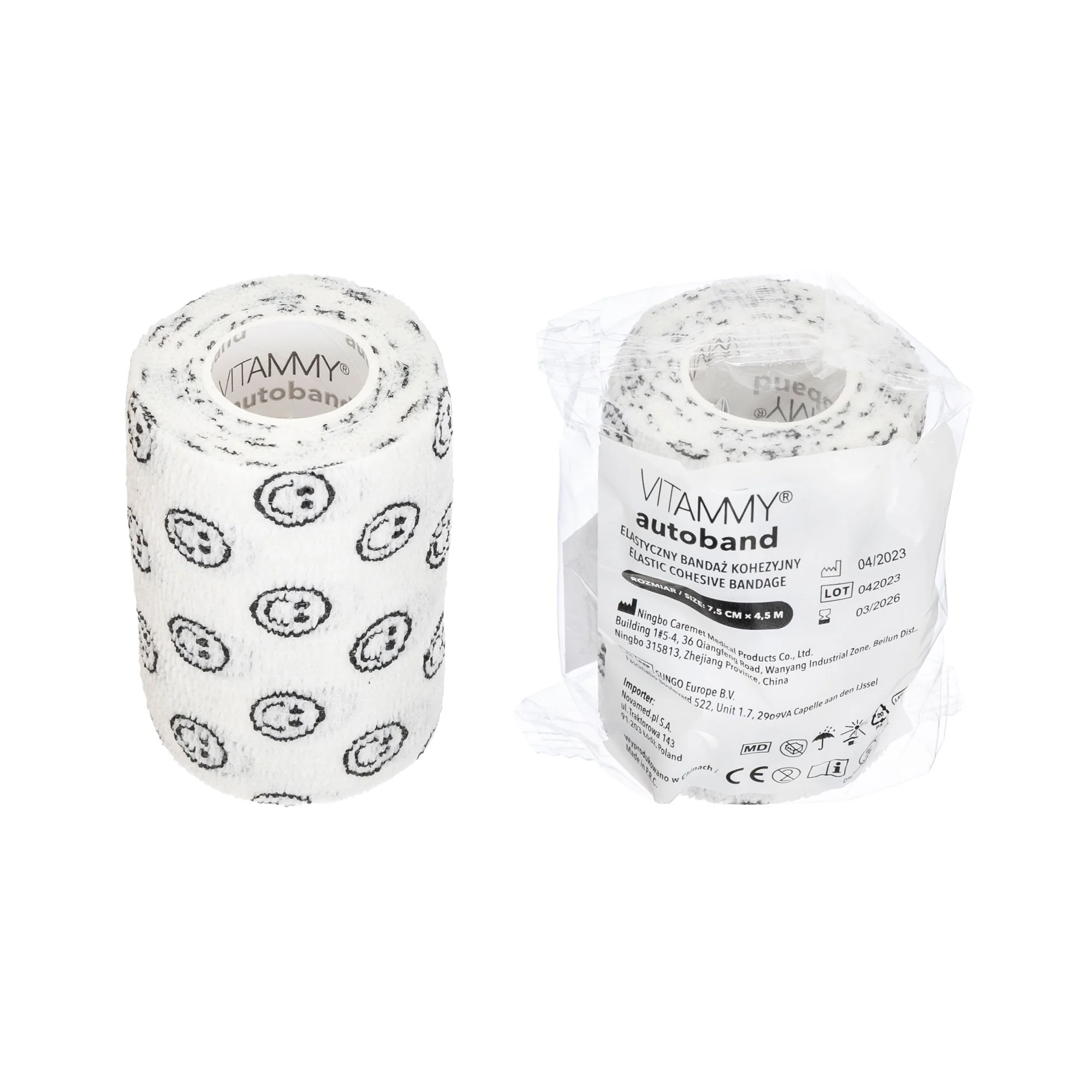 VITAMMY Autoband samolepiaca bandáž s potlačou smajlík biela 7,5 cm x 450 cm