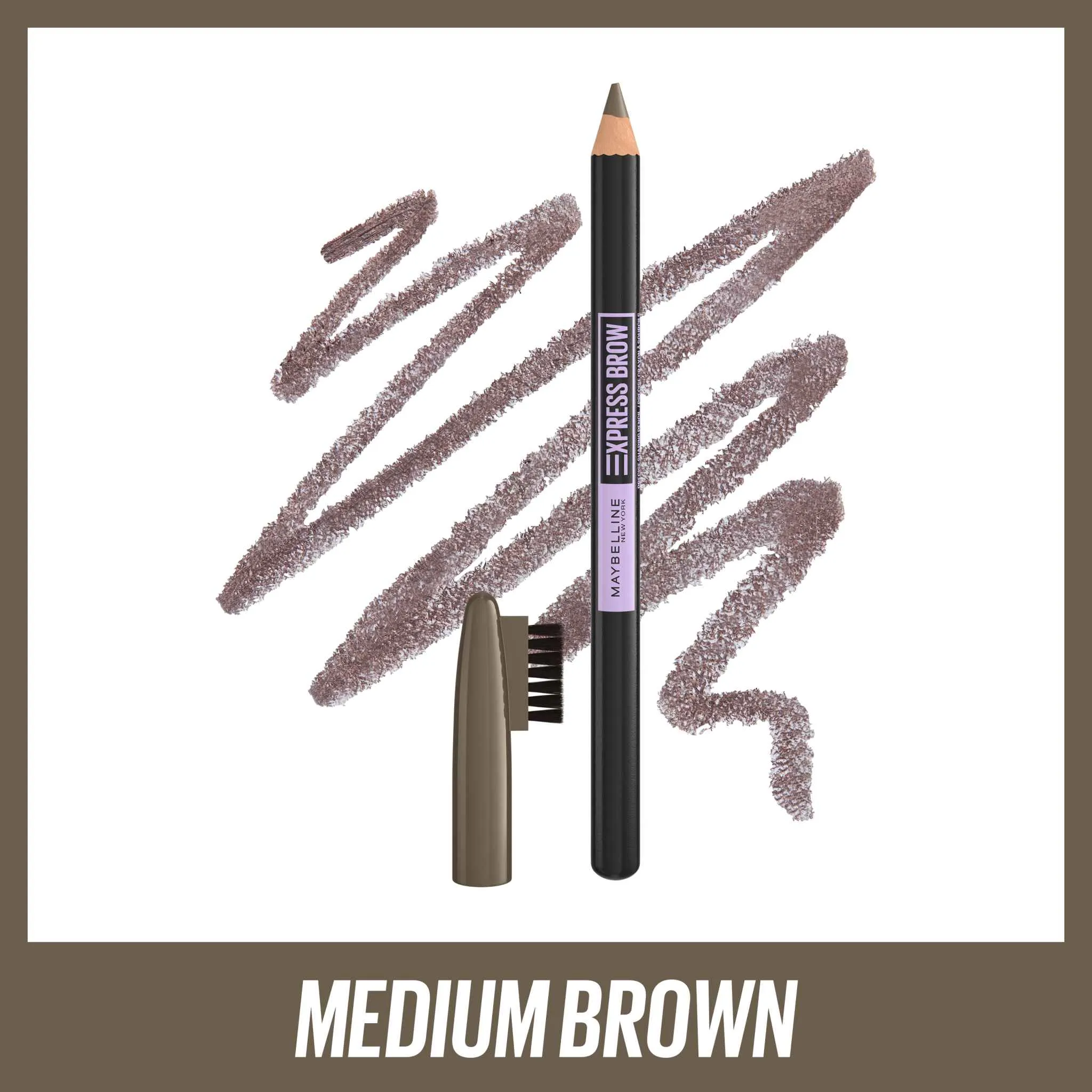 Maybelline New York Express Brow Shaping Pencil 04 Medium Brown 1×1 kus, gélová ceruzka na obočie
