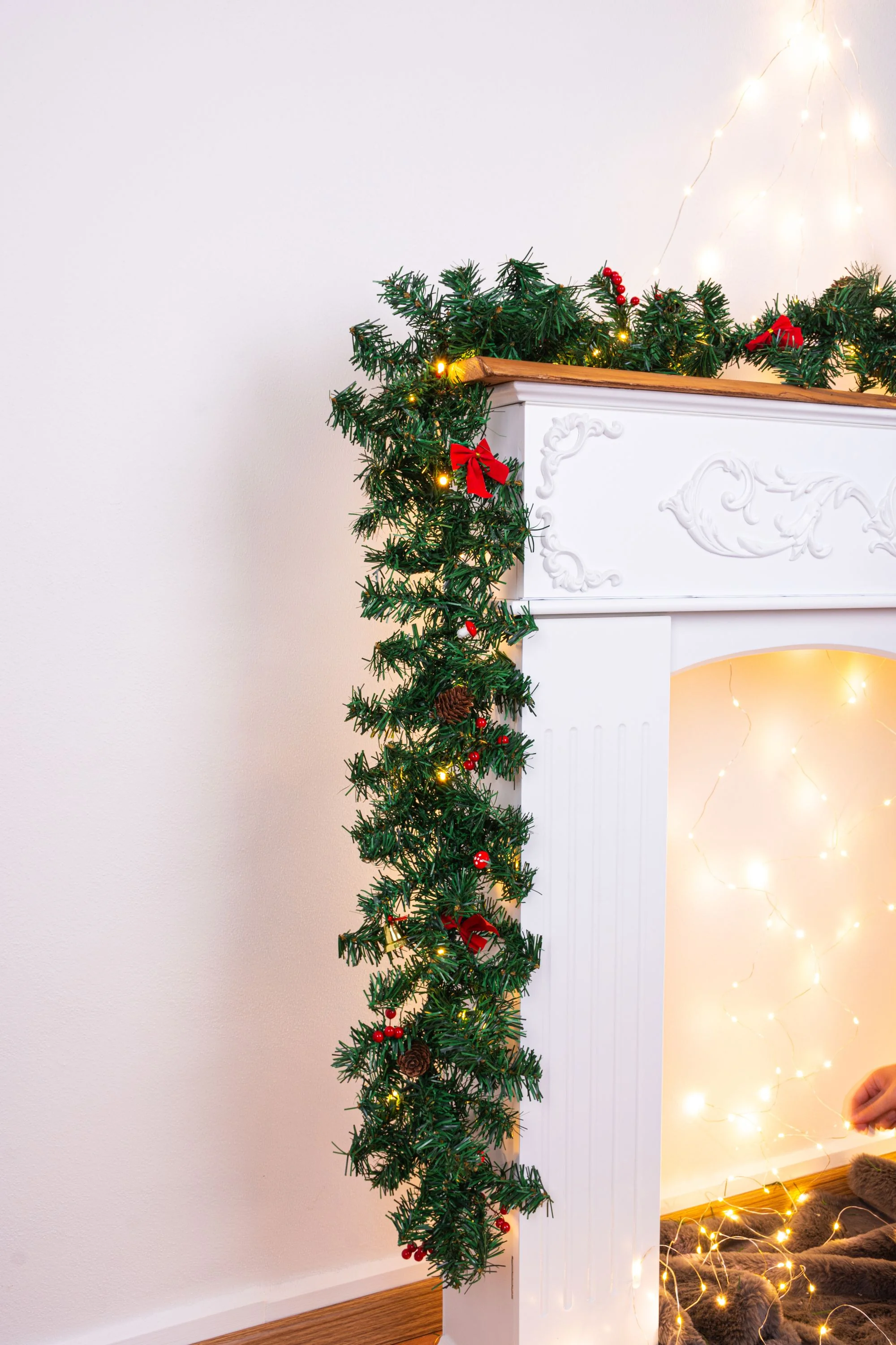 MagicHome vianočná LED girlanda, 1 ks 50 LED, teplá biela, 3xAA, 8 funkcií, dĺžka 2,7 m