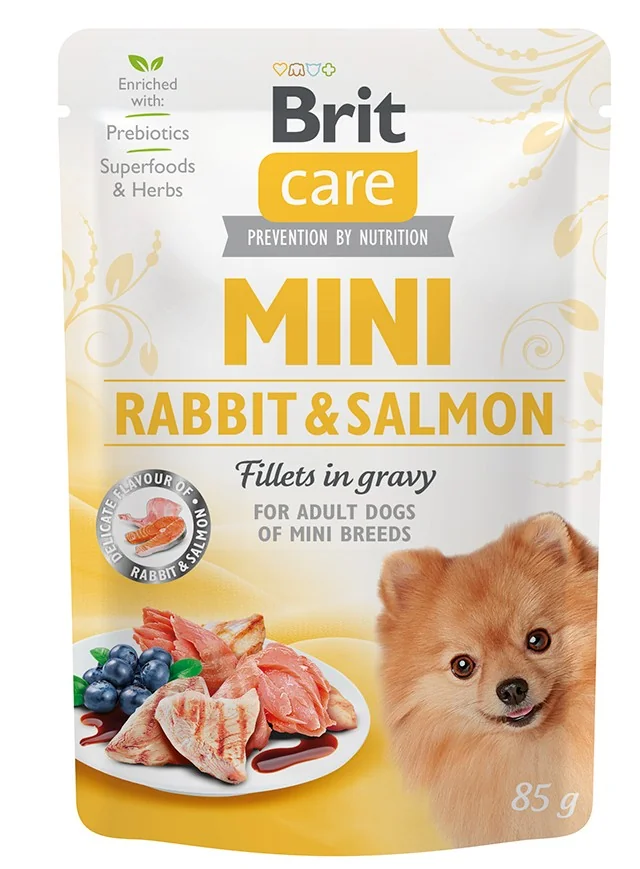 Brit Care Mini Králičie a lososové filety v omáčke 85 g