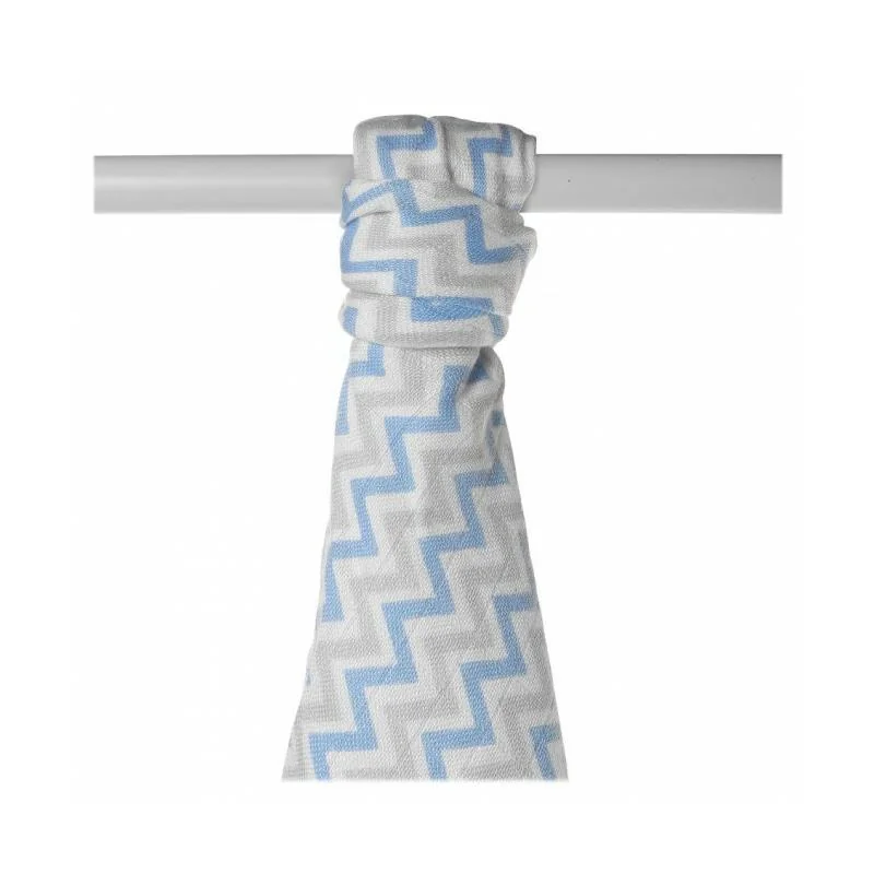 XKKO BMB Bambusová osuška Scandinavian Baby Blue Chevron, 90x100, 1ks