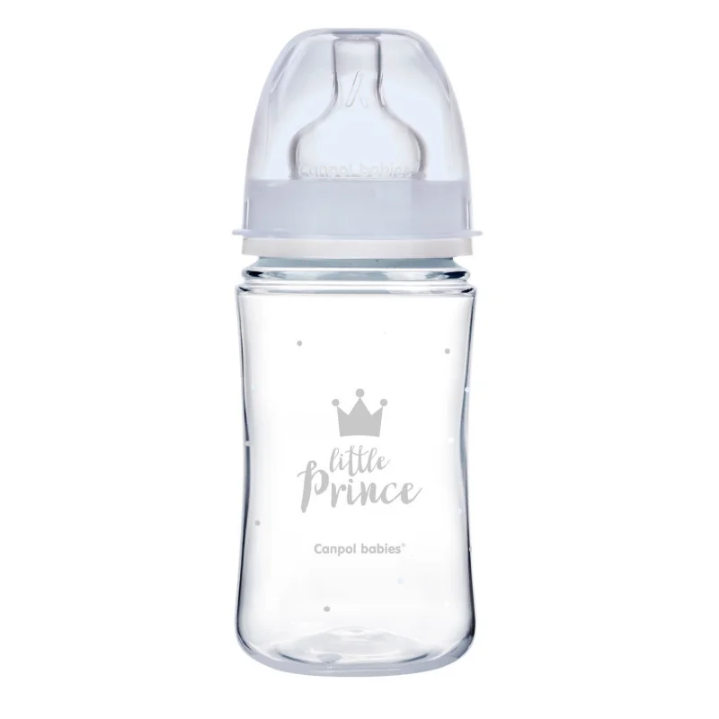 Dojčenská antikoliková fľaša široká EasyStart ROYAL BABY modrá 1×1 ks, dojčenská antikoliková fľaša