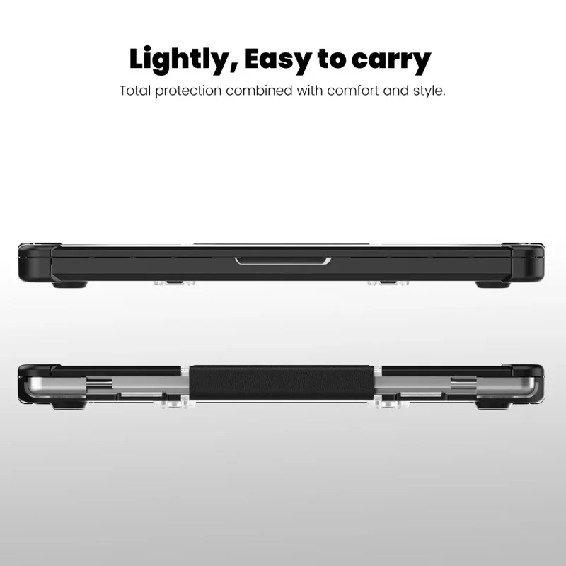 Tech-Protect Smartshell kryt na Macbook Pro 14'' M1 - M5 Pro Max 2021-2026, čierny / priesvitný 2026, čierny / priesvitný