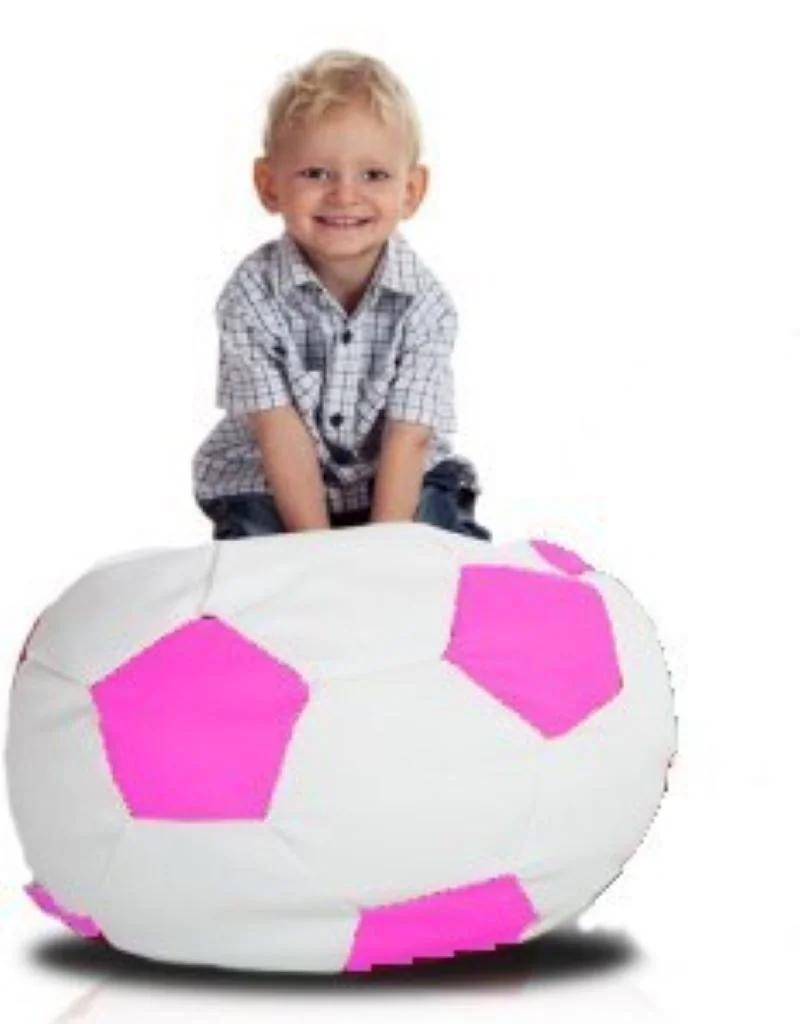 Sedací vak futbalová lopta malá bieloružová EMI
