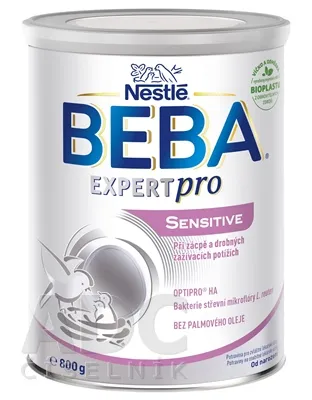 BEBA EXPERTpro SENSITIVE; špeciálne výživa dojčiat pri zápche (od narodenia)
