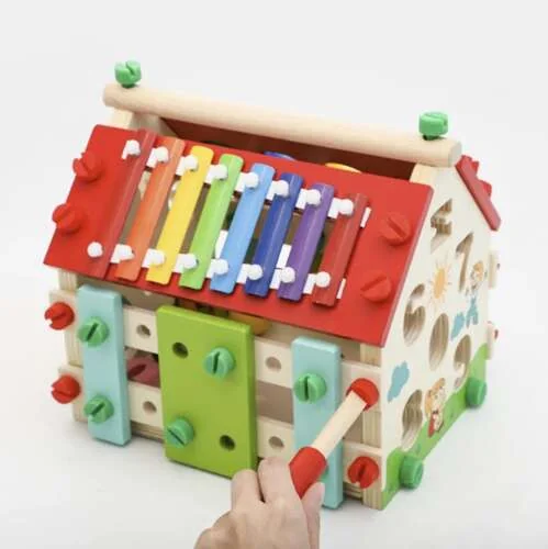 Multifunkčný drevený edukačný domček pre deti House Wood