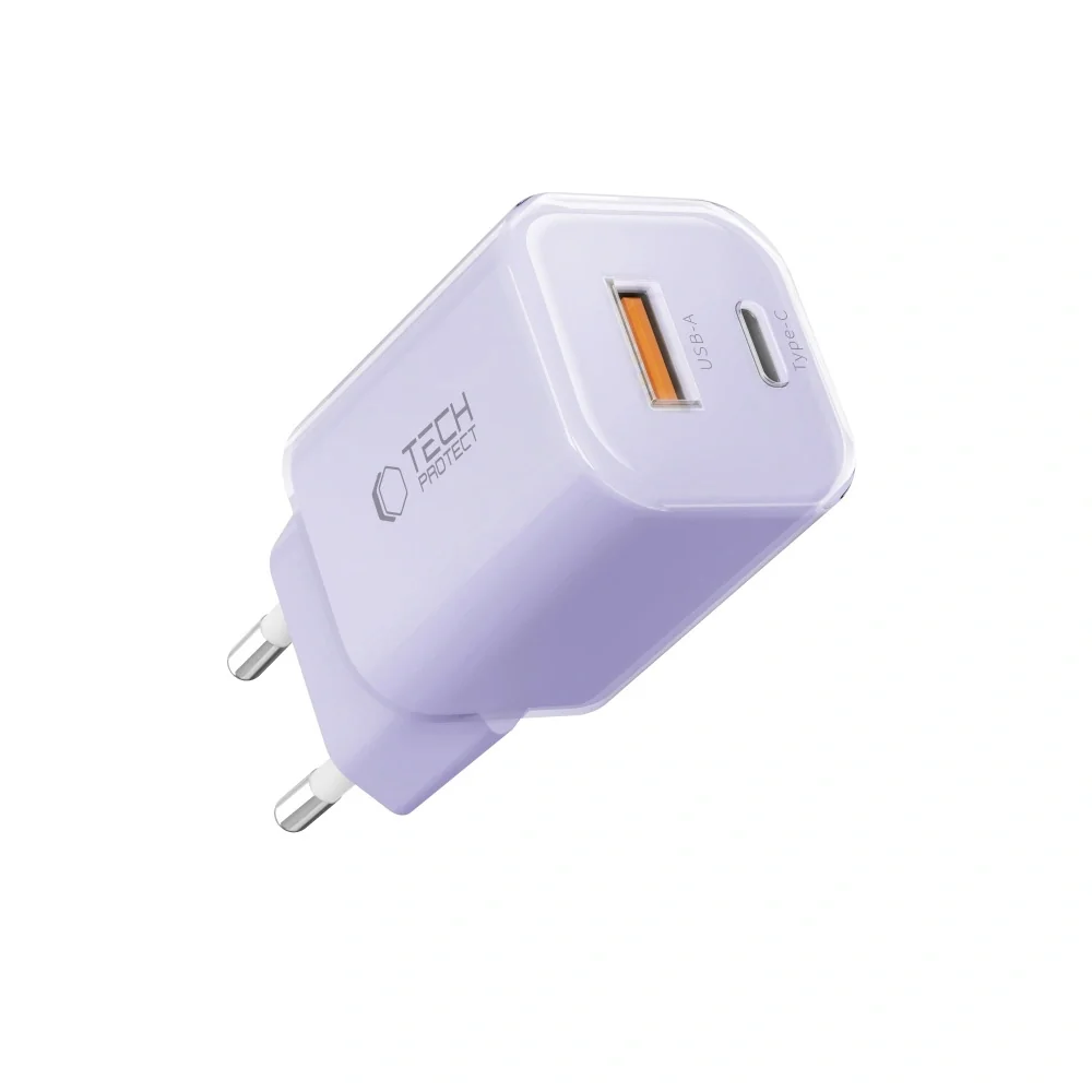Tech-Protect NCM33 sieťová nabíjačka 33W PD QC, fialová