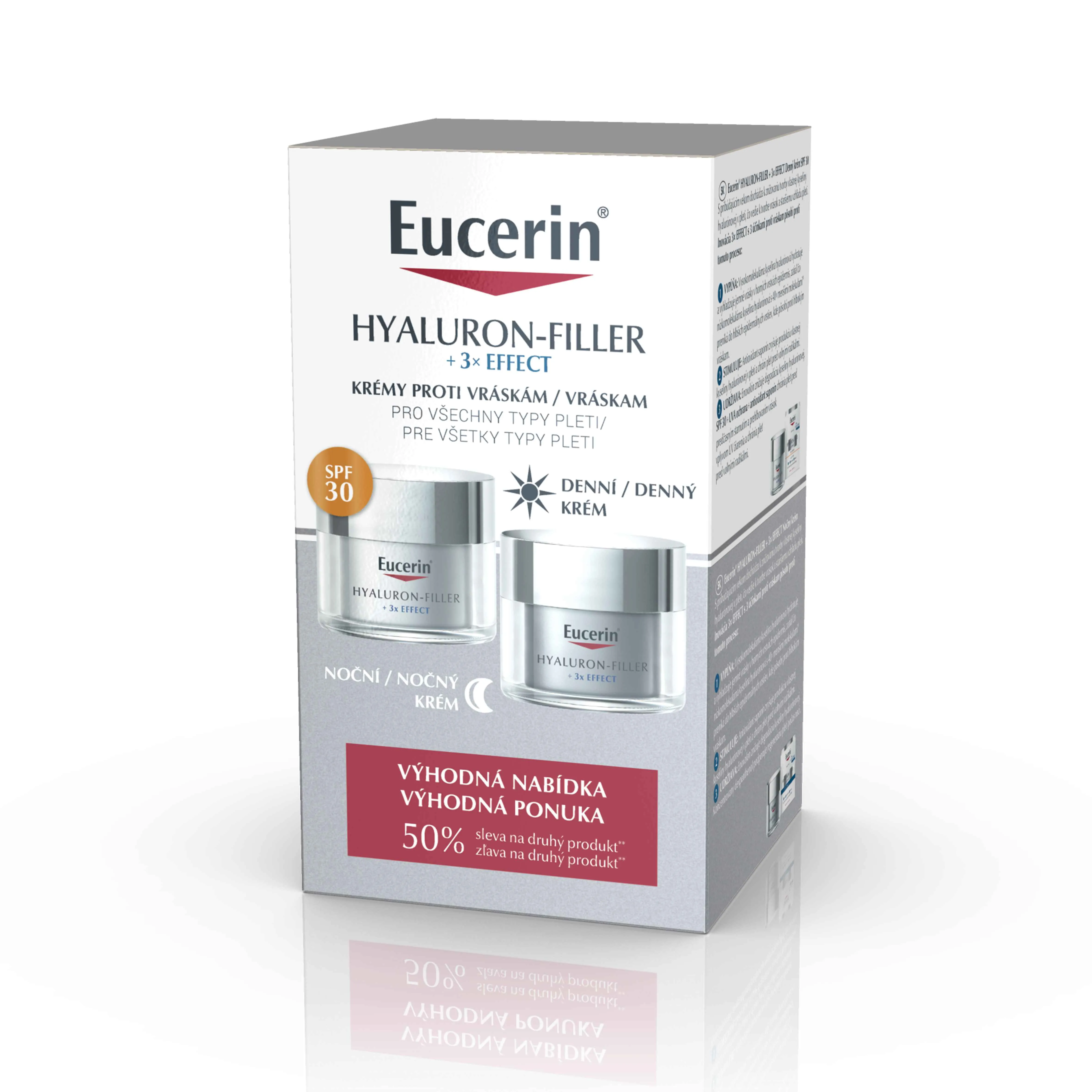 Eucerin HYALURON-FILLER + 3x EFFECT Denný krém SPF 30 + Nočný krém