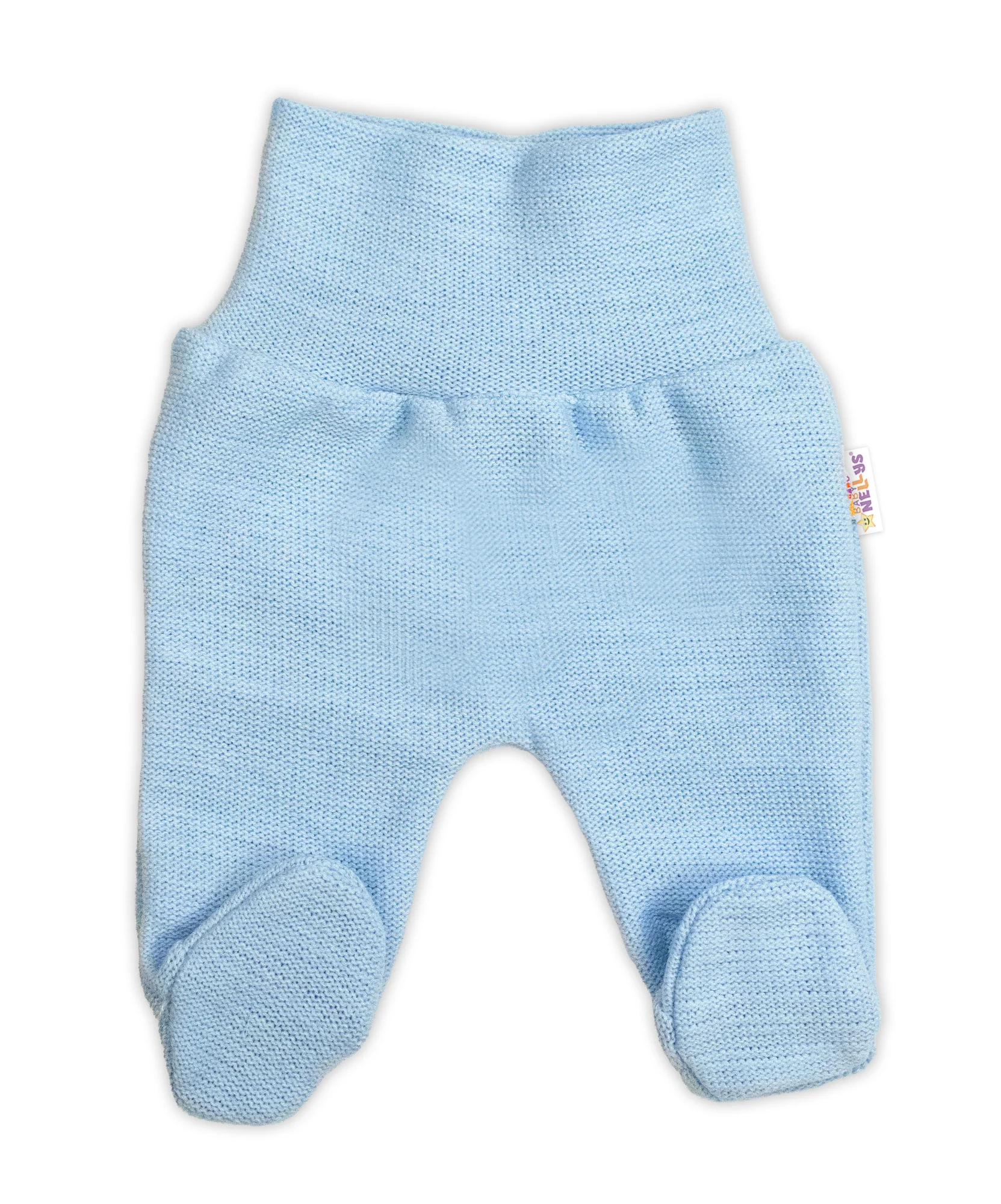 Pletené dojčenské polodupačky Hand Made, Baby Nellys, svetlo modré, veľ. 62