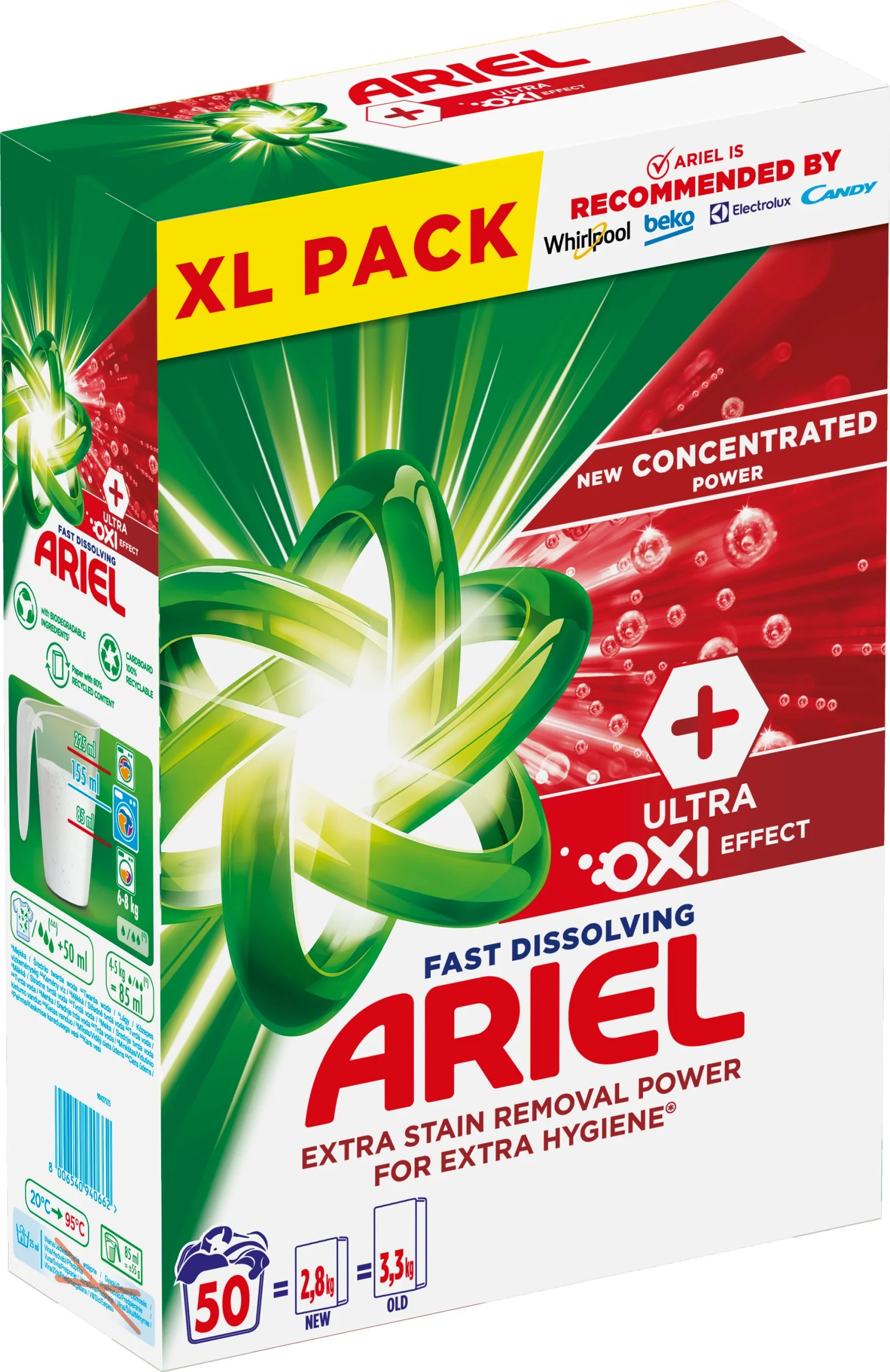 Ariel Prášok 2.75kg / 50PD Ultra Oxi Effect 1×2,75 kg, prášok na pranie