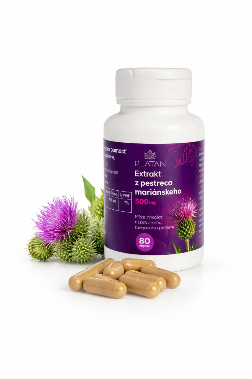 PLATAN Extrakt z pestreca mariánskeho 500mg 80 kapsúl