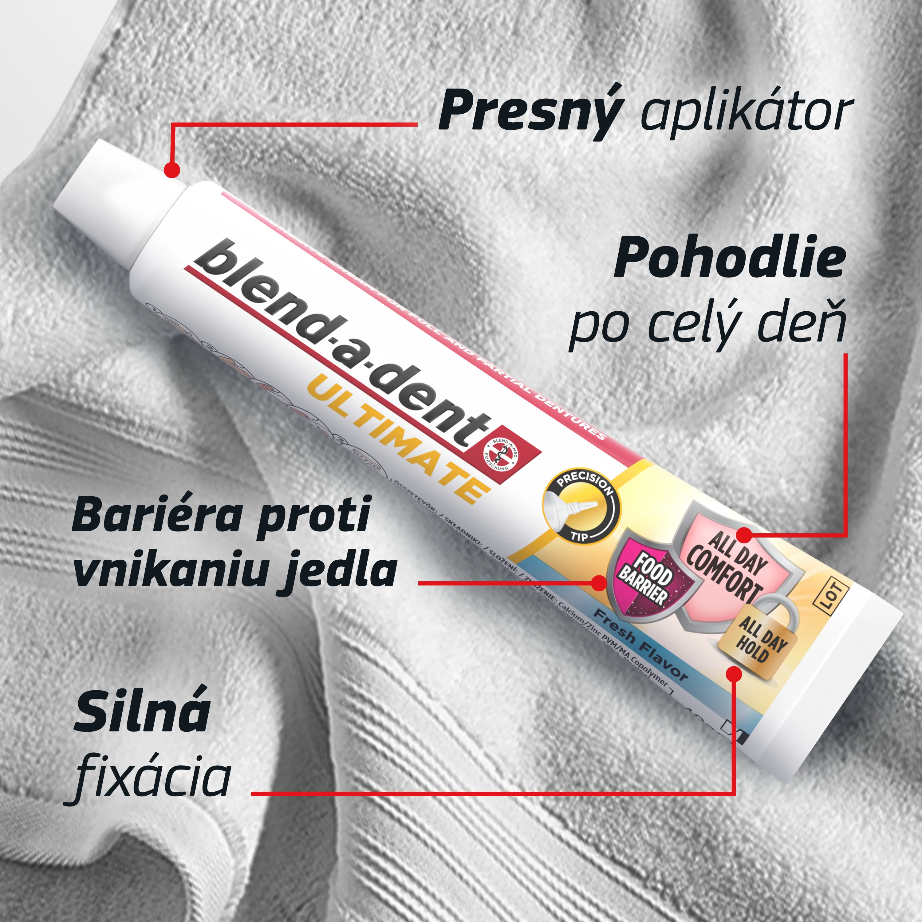 Blend-a-dent Ultimate Fresh fixačný krém na zubné protézy 40 ml